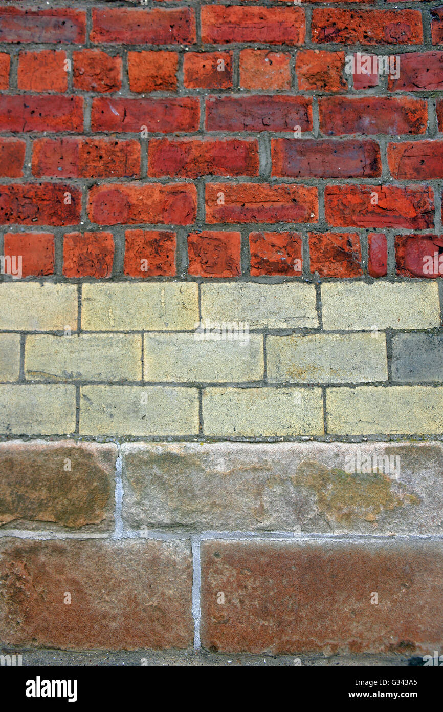 Mur en brique et en pierre Banque D'Images