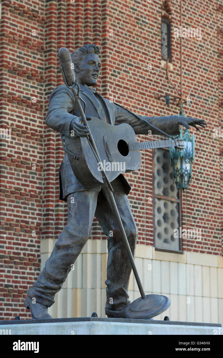 Statue d'Elvis Presley, l'auditorium municipal de Shreveport, Louisiane, Etats-Unis Banque D'Images