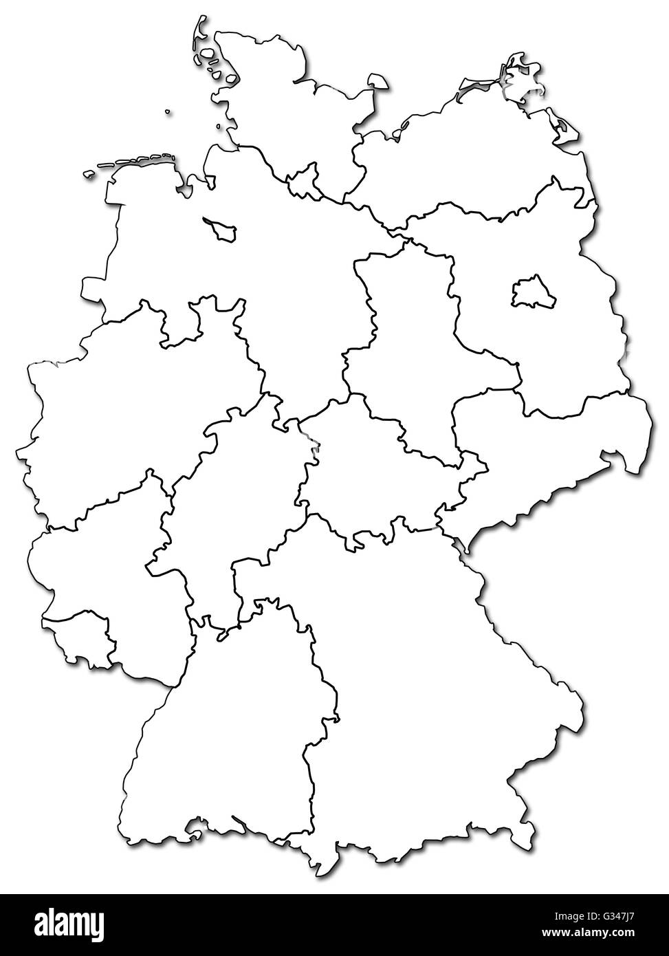 Ancienne carte des provinces de l'administration allemande (membres) with clipping path Banque D'Images