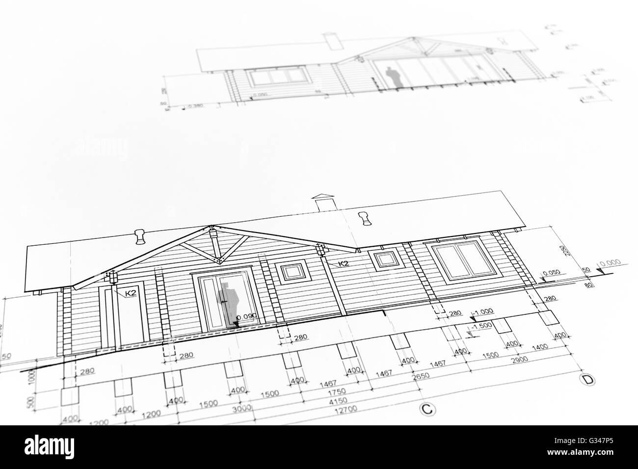 Plan de maison plans de développement de nouveaux logements, fond architectural Banque D'Images