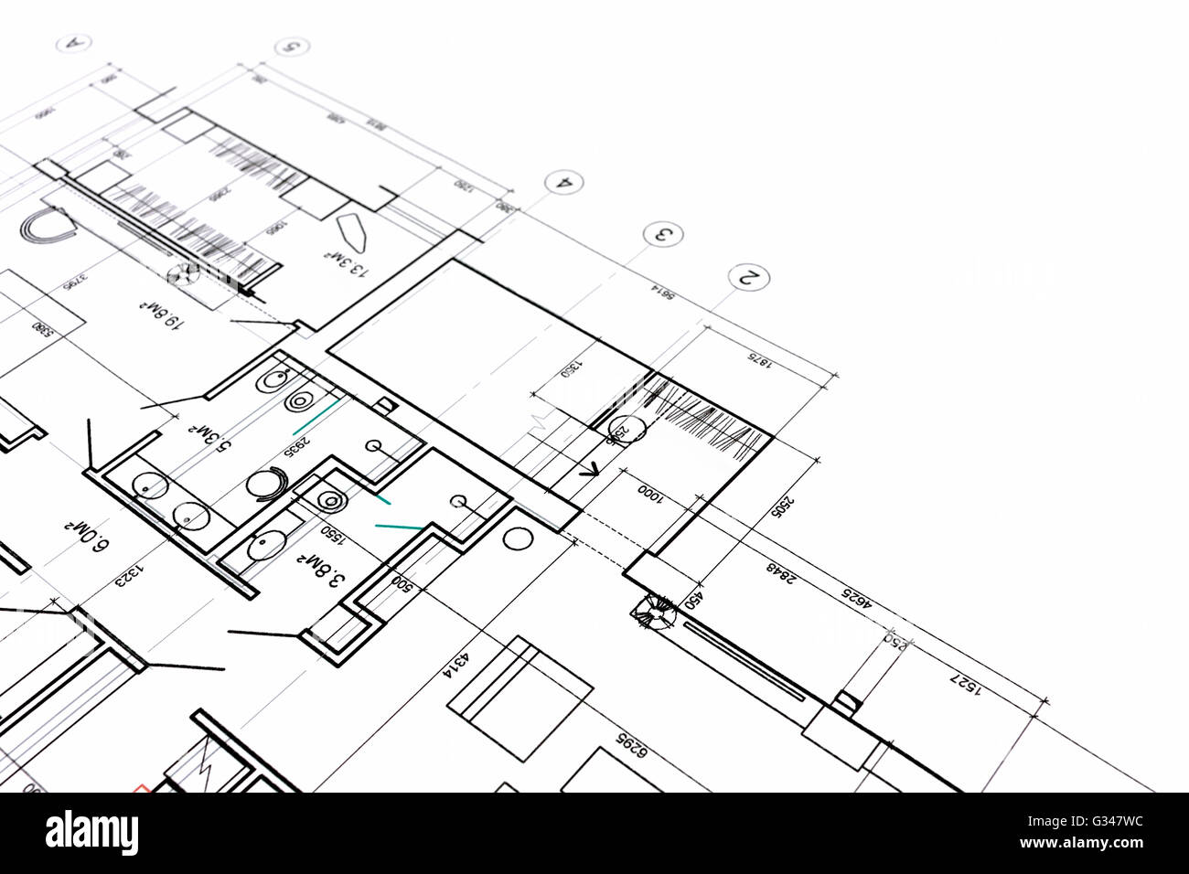 L'ingénierie et de dessin technique, partie de projet architectural Banque D'Images