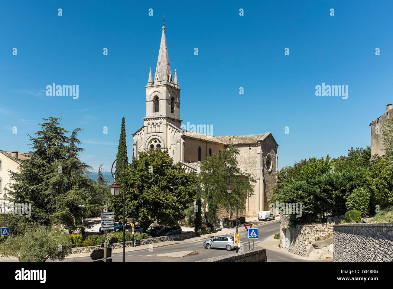 L'Eglise du bas église, Bonnieux, Luberon, Vaucluse, Provence-Alpes-Côte d'Azur, France Banque D'Images
