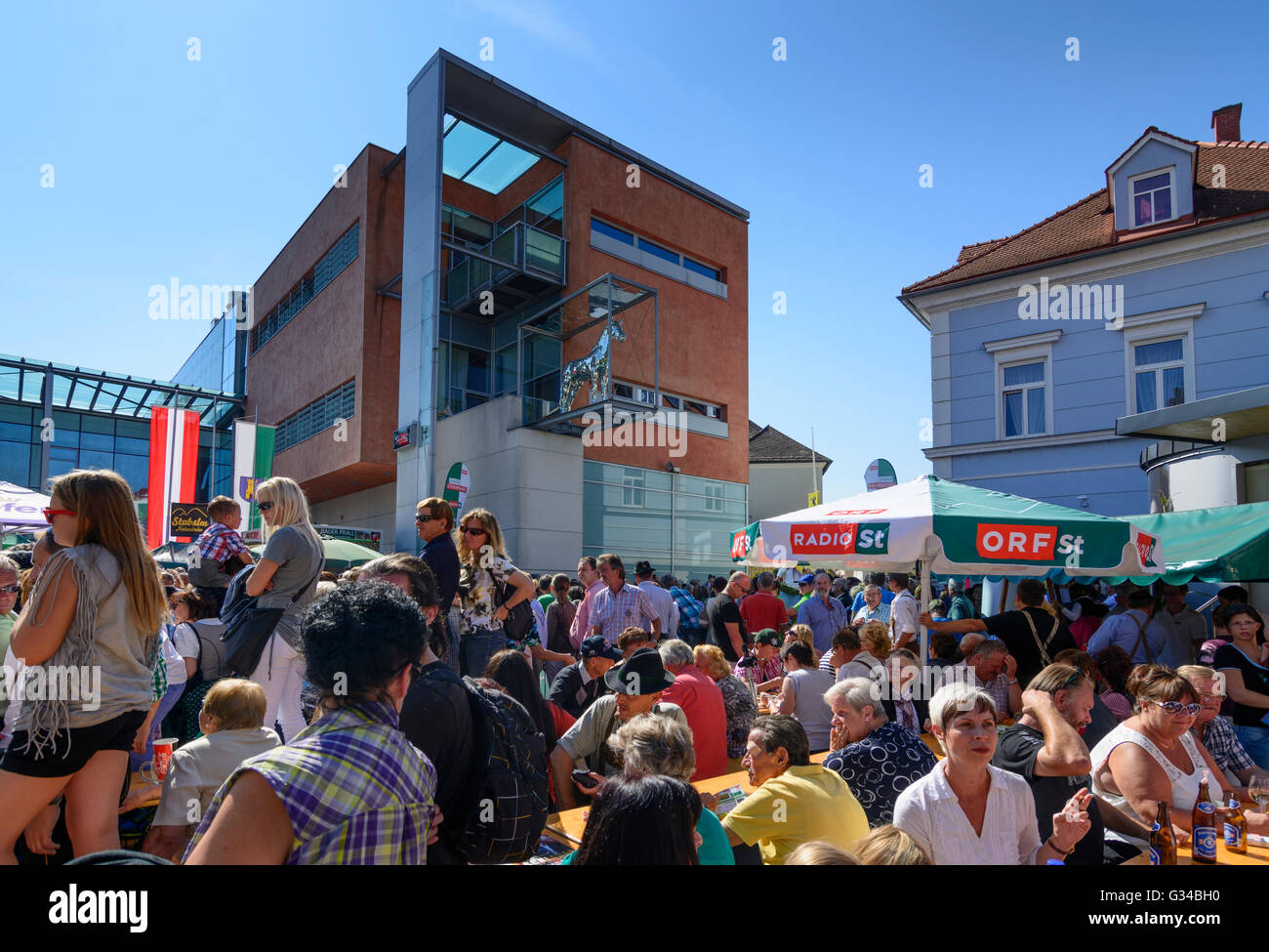 Hôtel de ville Graz avec festival, Autriche, Styrie, Styrie, Graz, Südwest-Steiermark Banque D'Images