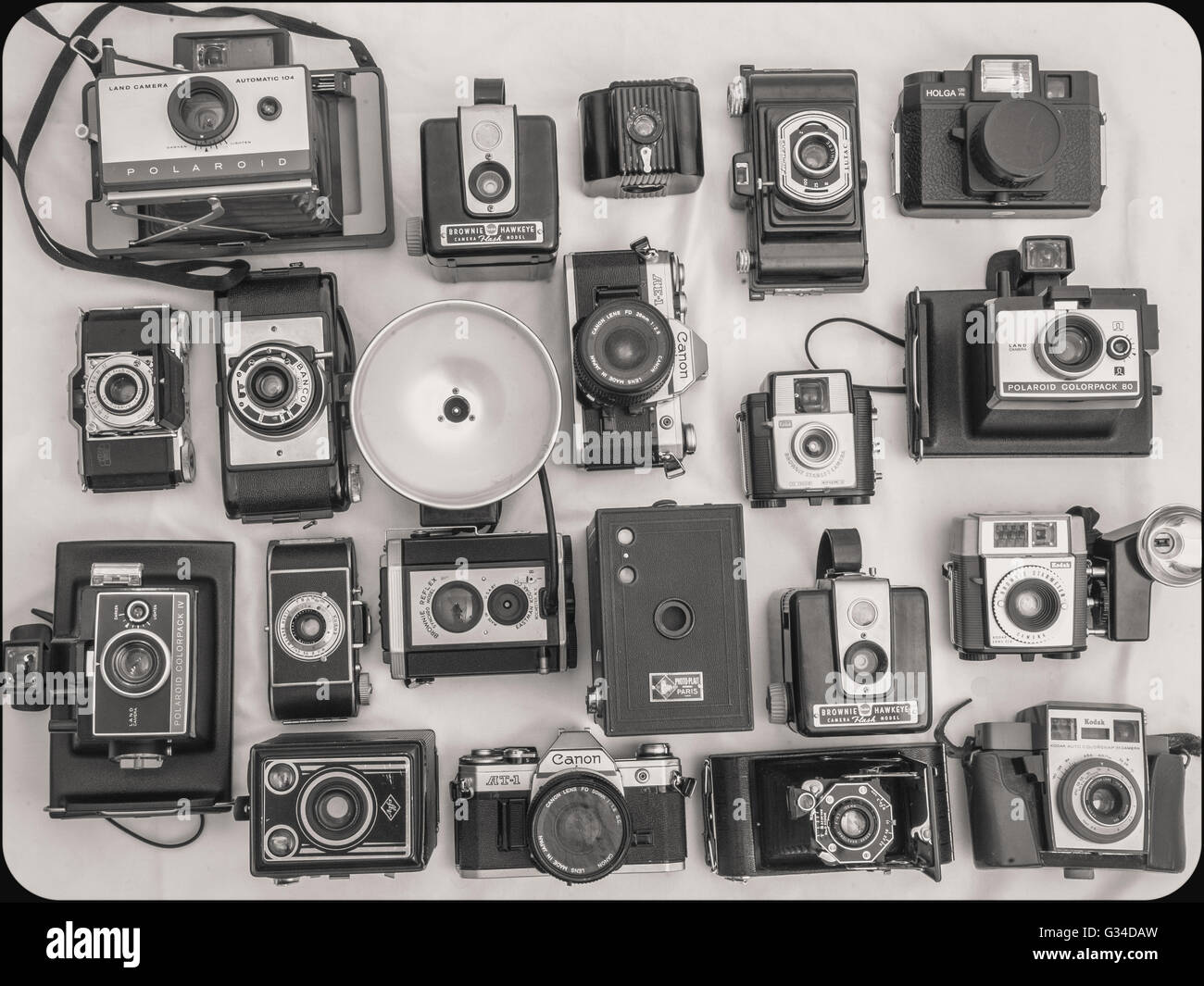 Collection appareil photo ancien, la vie toujours de mise à plat Banque D'Images