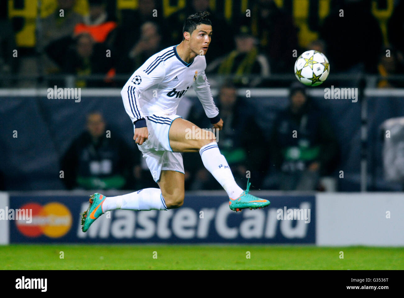 Cristiano Ronaldo, le Real Madrid a marqué le 1- 1 égaliseur, Ligue des Champions, Borussia Dortmund vs Real Madrid, 2-1 Banque D'Images