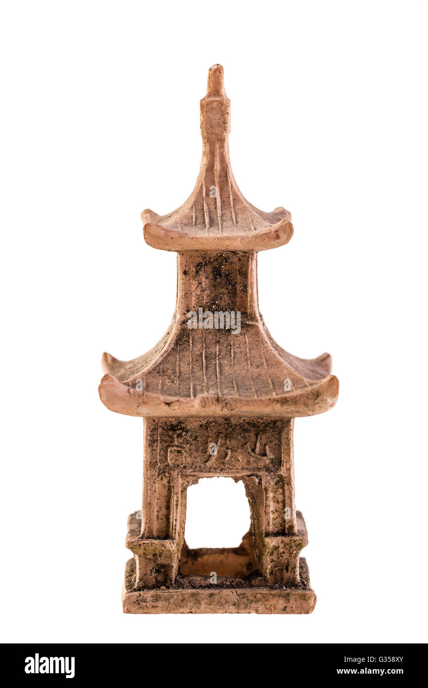 Un petit temple asiatique bauble isolated over a white background Banque D'Images