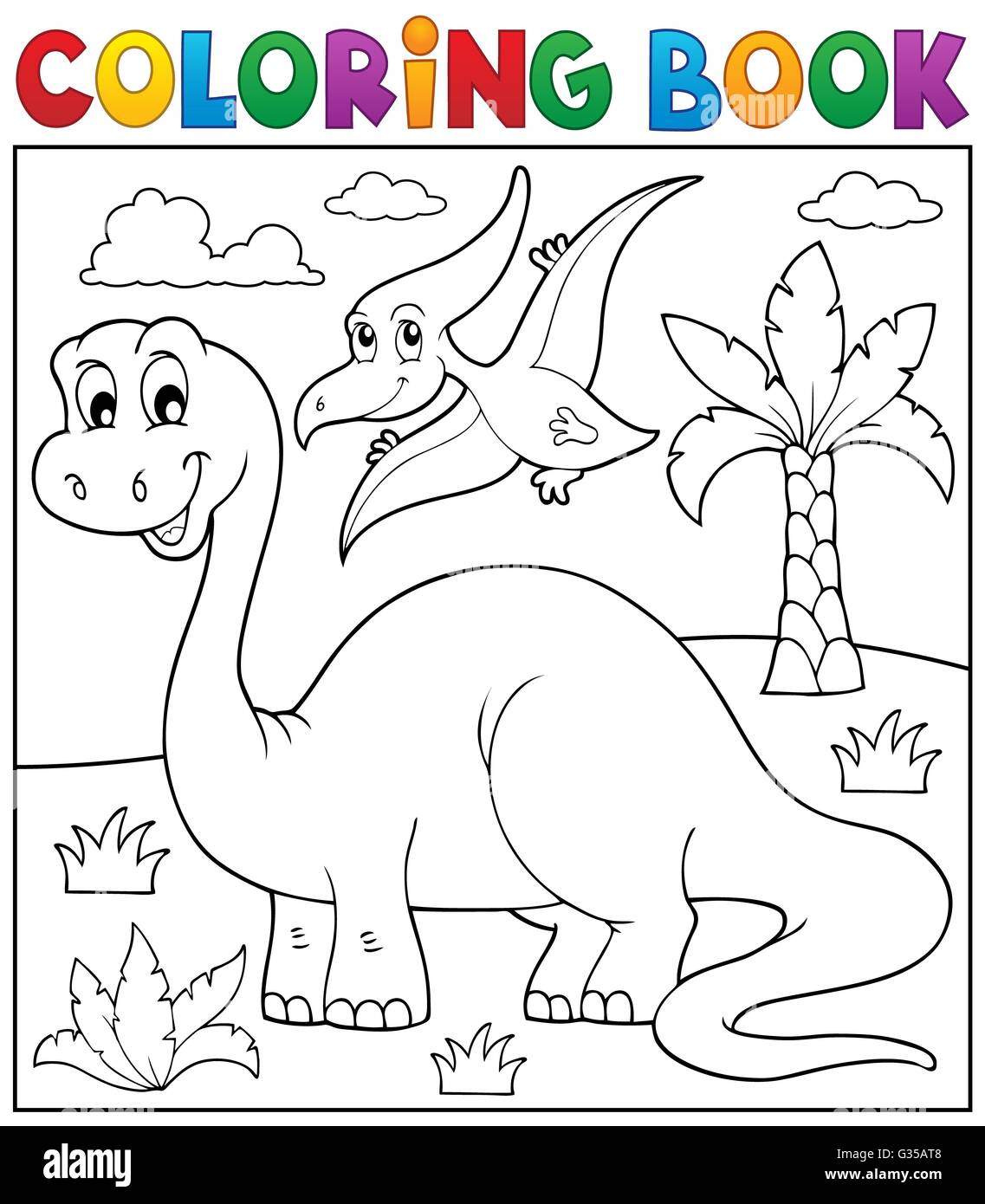 Dinosaure Coloriage Theme 3 Photo Stock Alamy