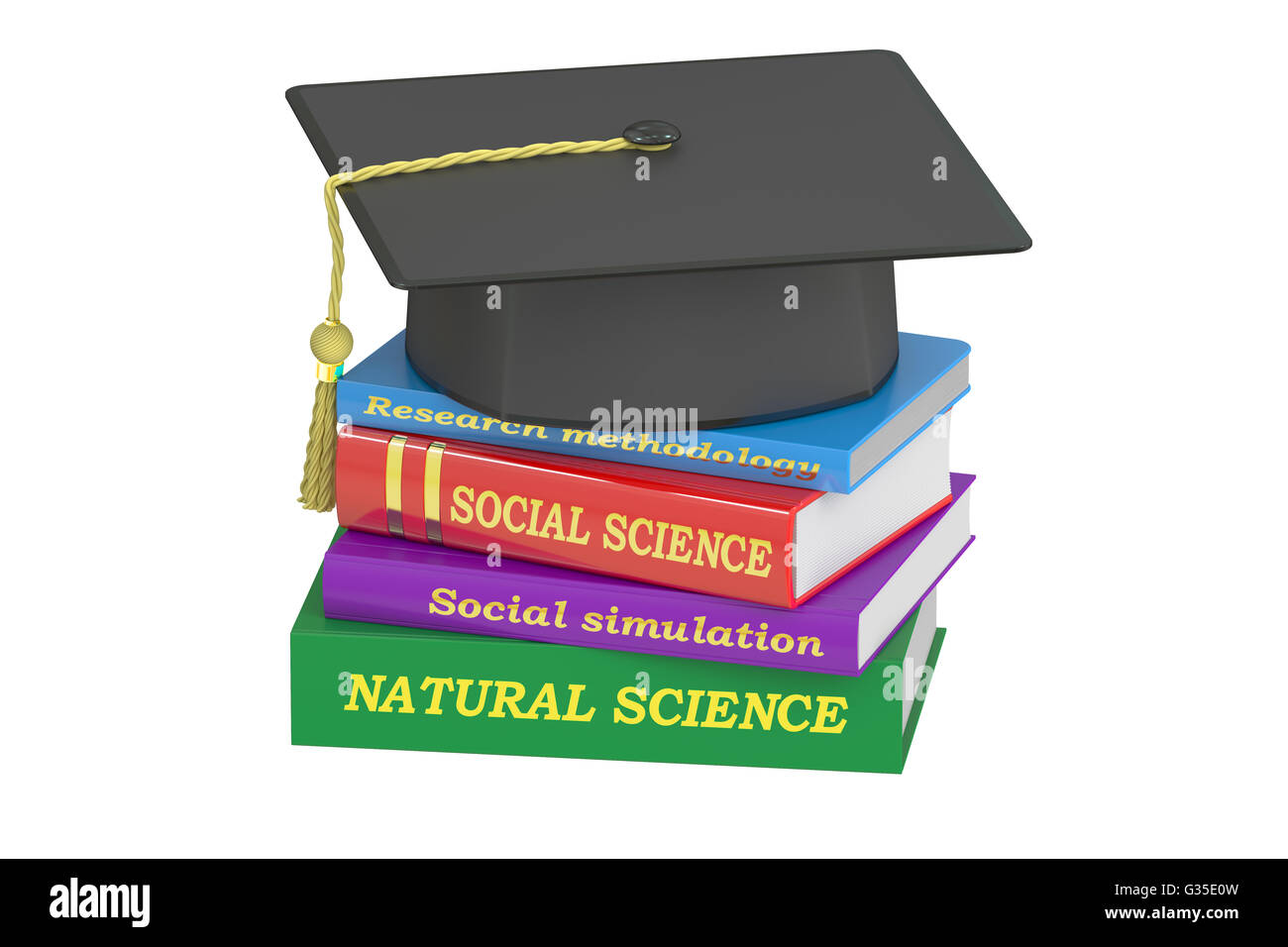 L'enseignement des sciences naturelles, 3D Rendering isolé sur fond blanc Banque D'Images