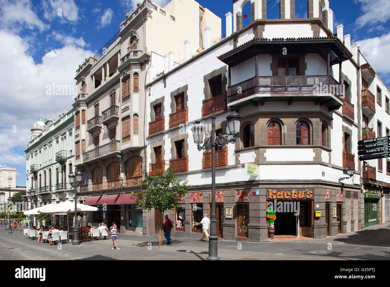 Calle Obispo Codina, quartier Vegueta, Las Palmas de Gran Canaria, Gran Canaria island, archipel des Canaries, l'Espagne, l'Europe Banque D'Images