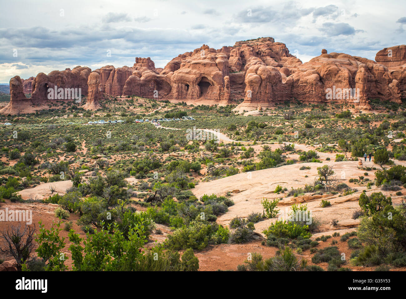 Le Jardin d'Éden dans Arches National Park, Moab, Utah, USA Banque D'Images