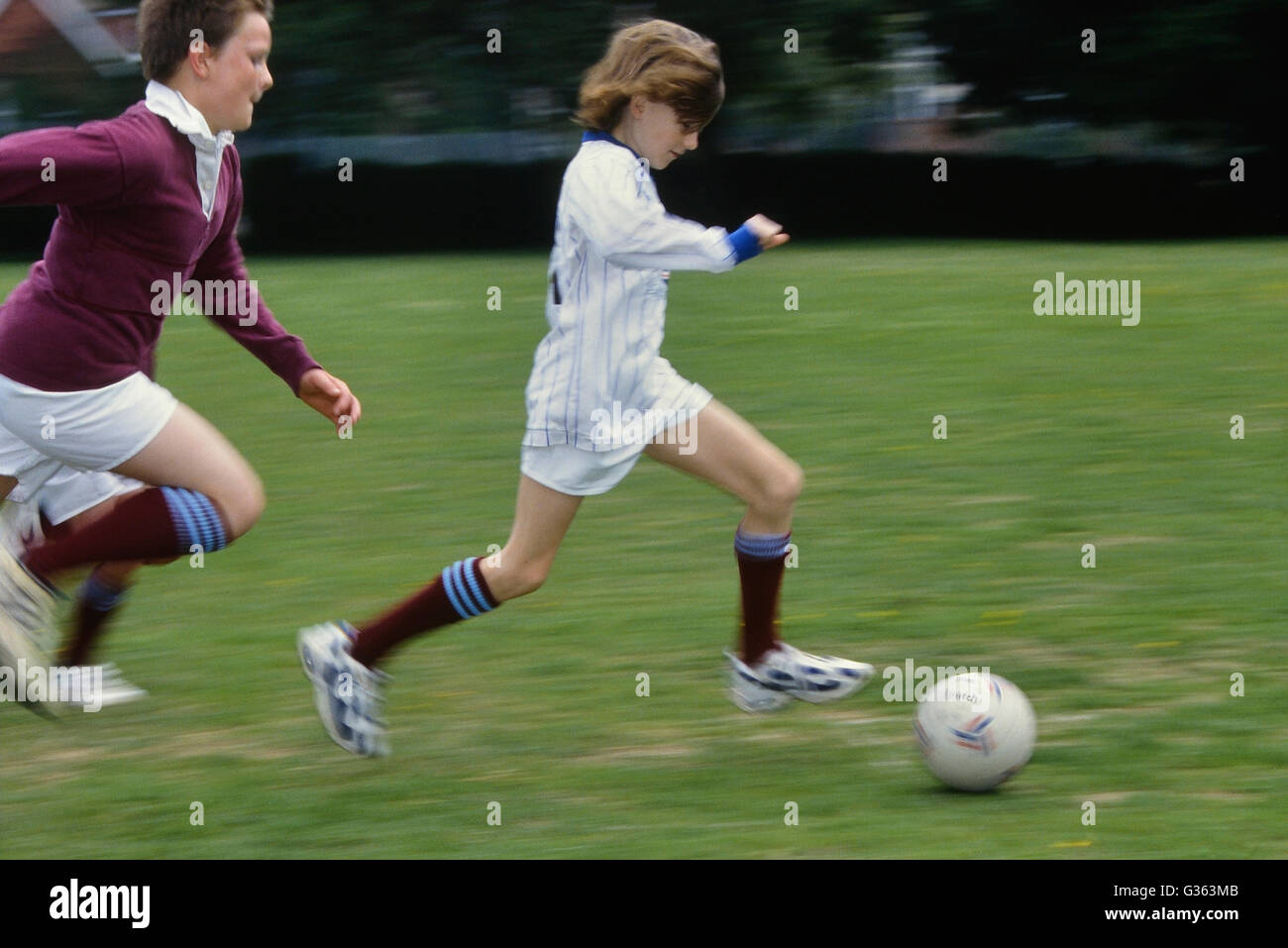 Match de football d'écolier. L'Angleterre. UK. L'Europe Banque D'Images