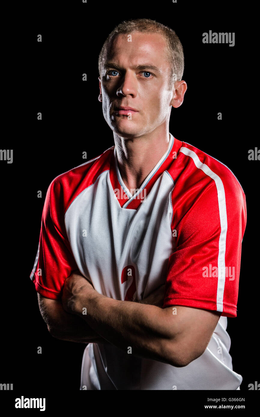 Portrait de joueur de volley-ball avec les bras croisés Banque D'Images