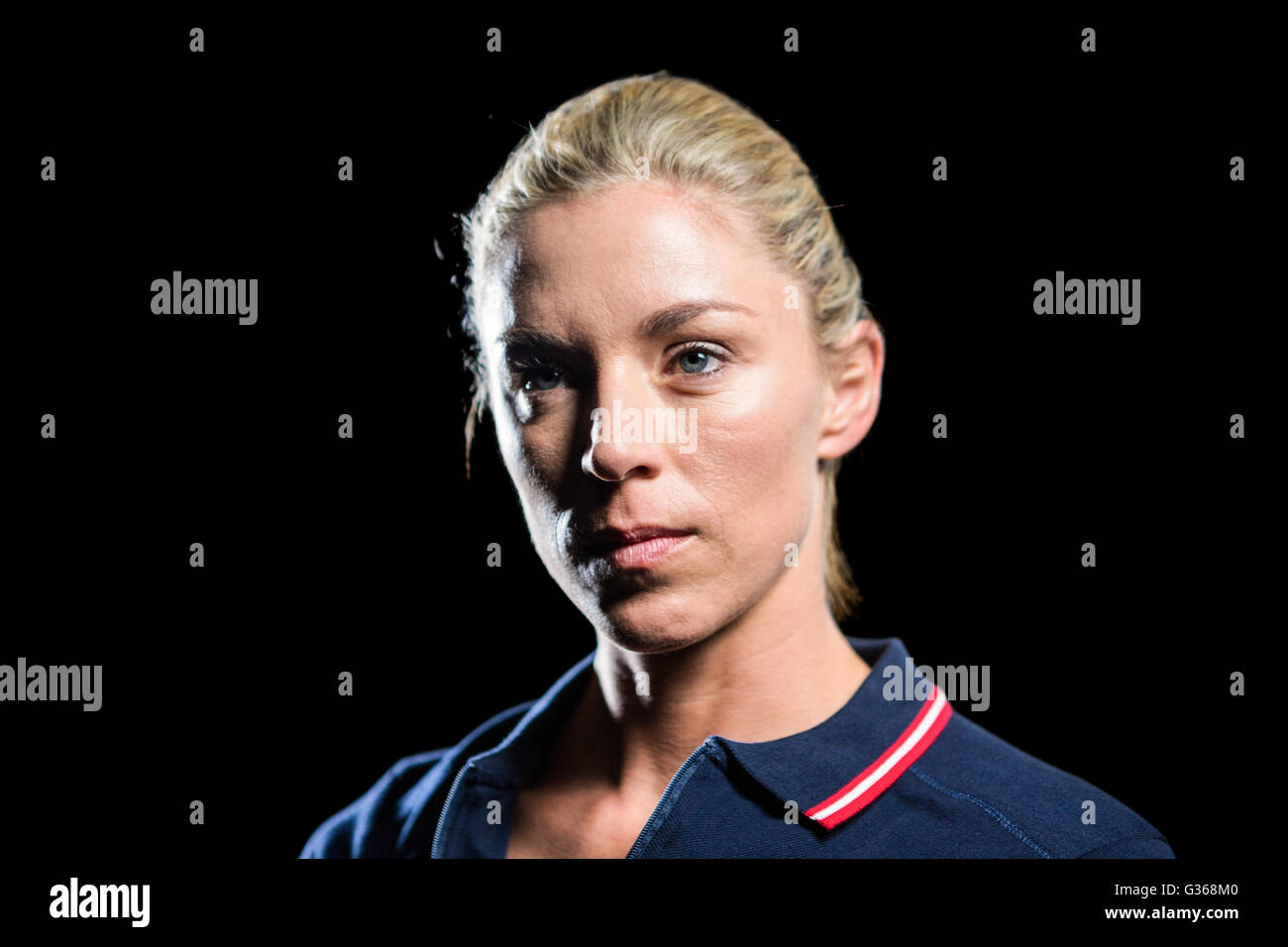 Close-up of tennis player Banque D'Images