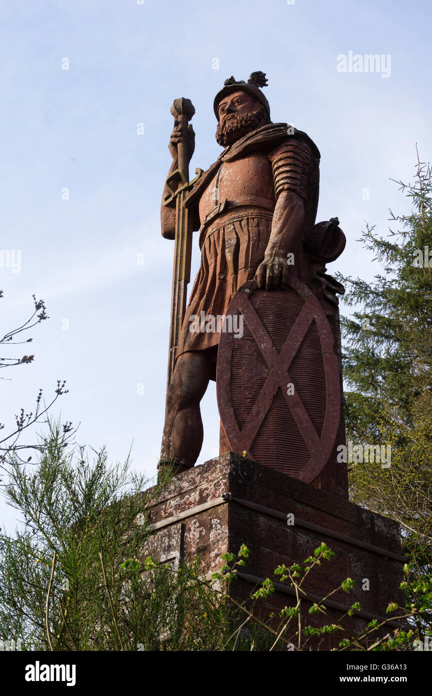 Scottish Borders - Wallace Statue, Bemersyde Banque D'Images