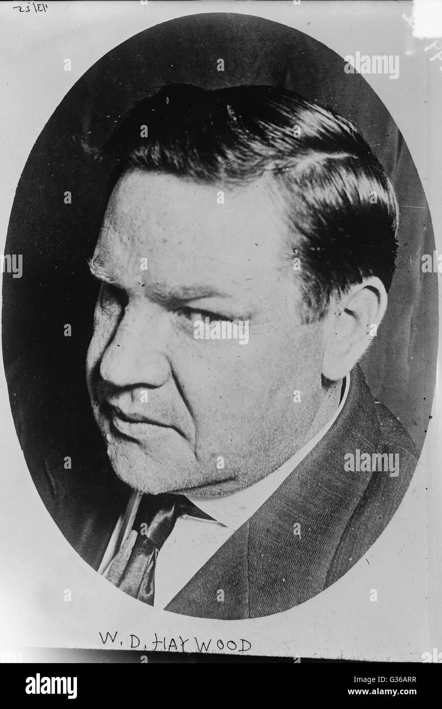 Leader du travail et de la tête des travailleurs industriels du monde (IWW) Big Bill Haywood (William Dudley Haywood, 1869-1928). Banque D'Images