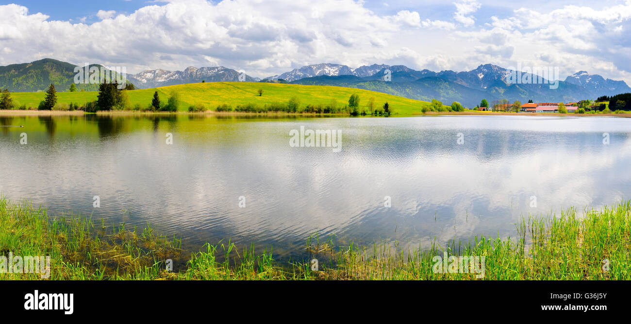 Paysage panoramique avec alpes et lac de Bavière, Allemagne Banque D'Images