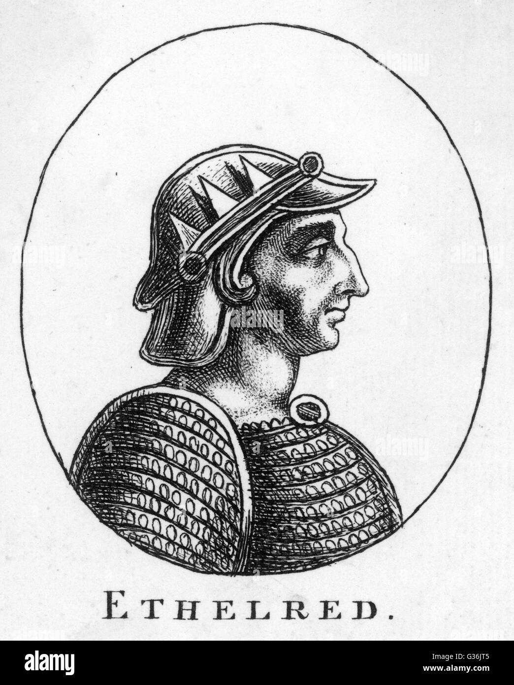 ETHELRED II La n'est pas prêt (968 ? - 1016), roi d'Angleterre (règne 1014-1016) et 978-1013 Date : Banque D'Images