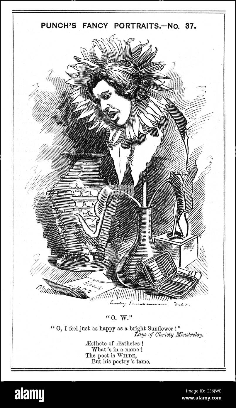 Portrait de dessin animé, Oscar Wilde Banque D'Images