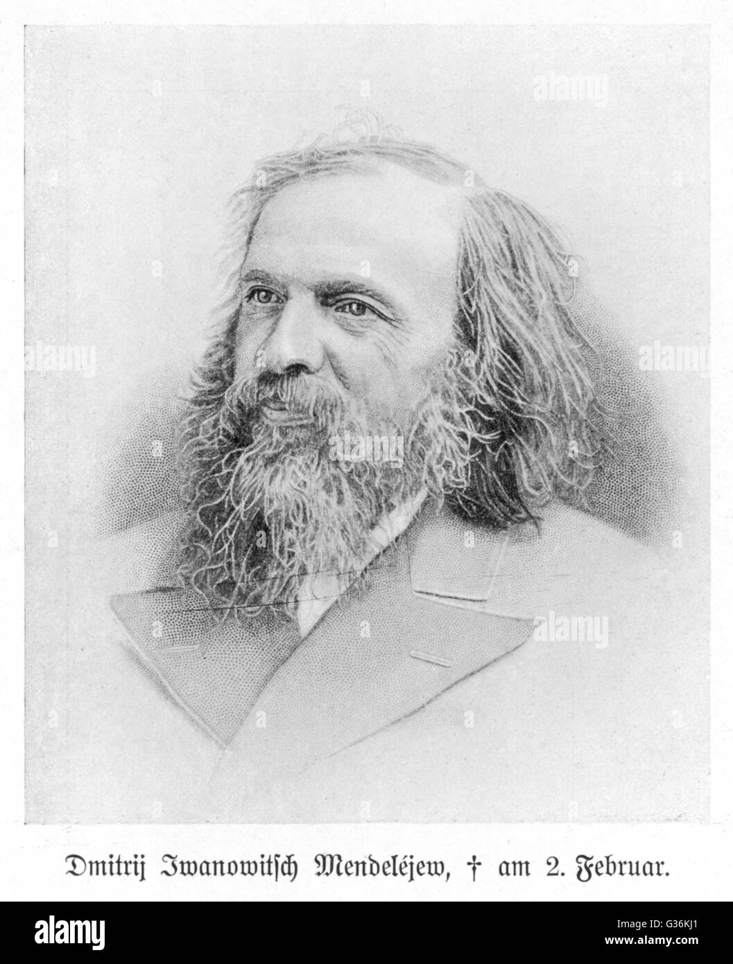 Dmitri Ivanovitch Mendeleïev, chimiste russe (1834-1907) Banque D'Images