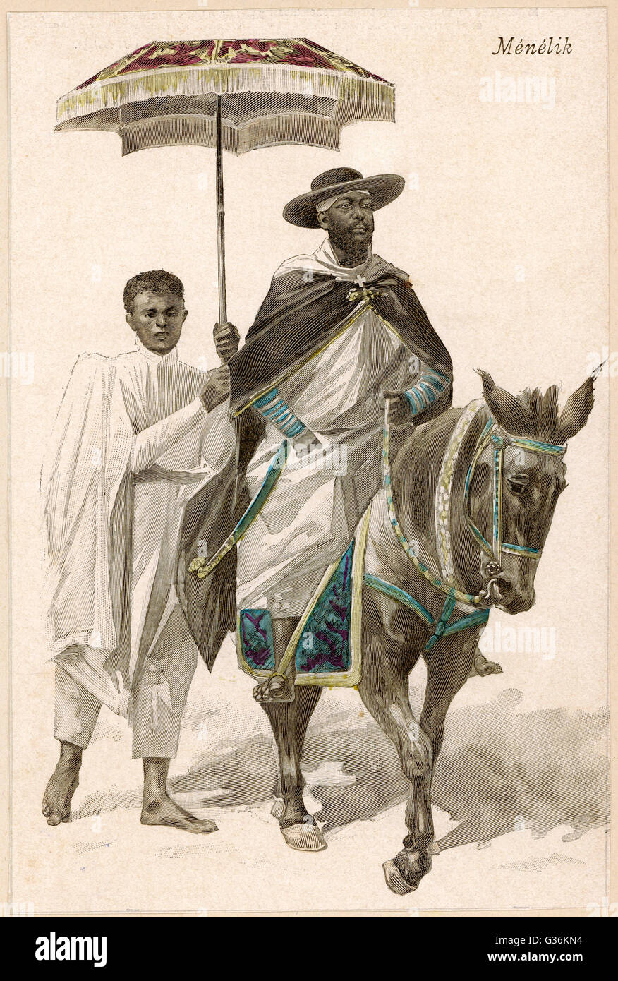 Ménélik II, Empereur d'Ethiopie (1844-1913) Banque D'Images