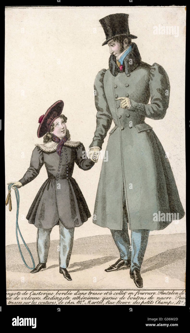 Mode hommes français 1827 Banque D'Images
