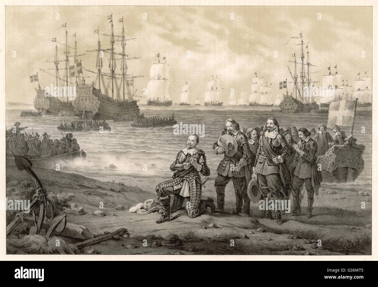 Le roi Gustav II Adolf à Usedom pendant la guerre de trente ans Banque D'Images