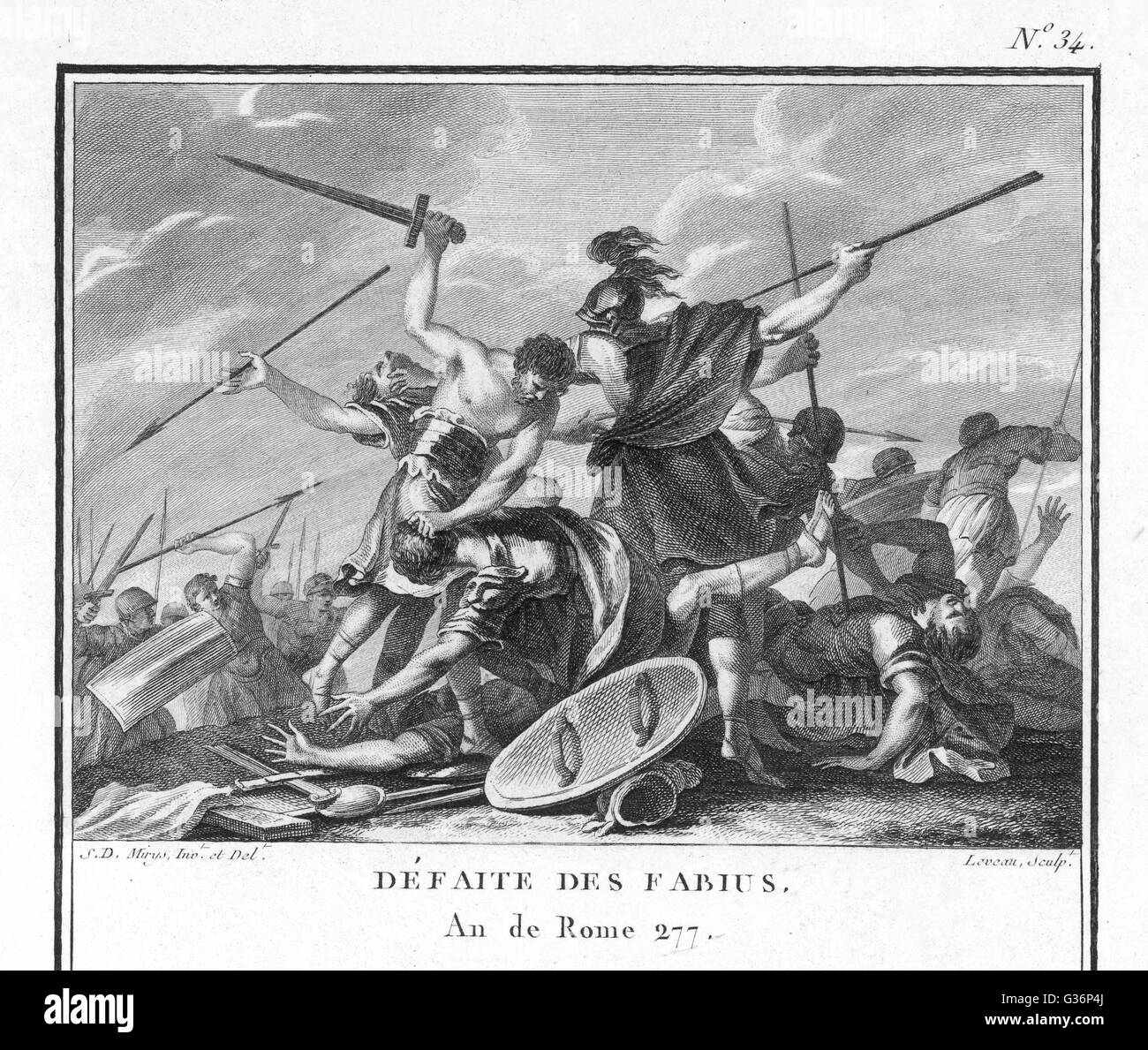 Les Fabii entreprendre courageusement la guerre contre la ville étrusque de Véies au nom de Rome à la bataille de la Cremera. Tous les Fabii sont tués sauf un jeune, Quintus Fabius Vibulanus, qui était trop jeune pour participer. Date : 477 av. Banque D'Images