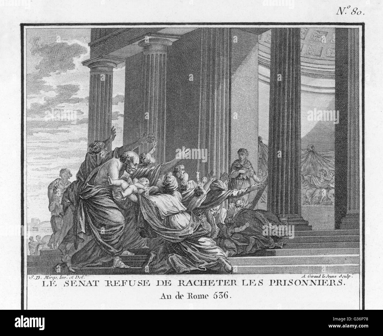 Deuxième Guerre punique : Le Sénat romain refuse de rançon prisonniers capturés par l'ennemi dans la bataille, car ce ne serait pas honorable, et de payer tant de rançons serait très coûteux. Date : 216 av. Banque D'Images