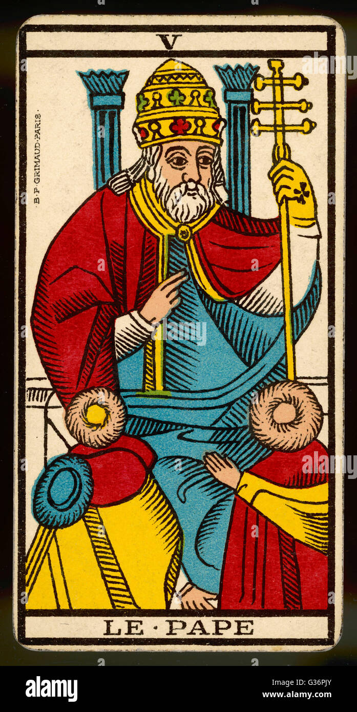5 - carte de tarot Le Pape (le pape Photo Stock - Alamy
