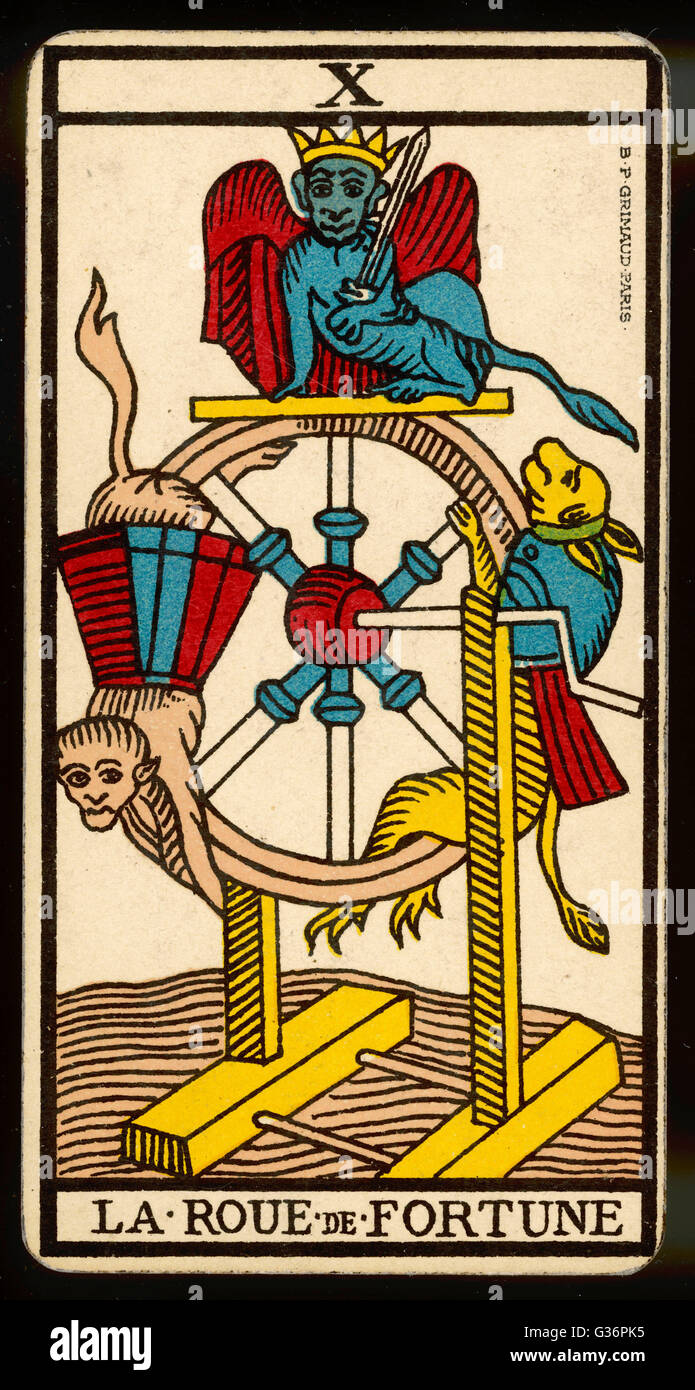 10 - carte de tarot La Roue de Fortune (La roue de la fortune Photo Stock -  Alamy