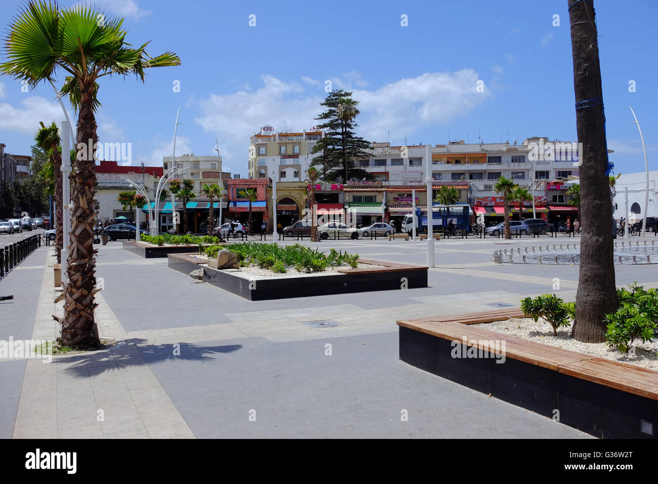 Le centre moderne de la ville marocaine d'El Jadida, Maroc Banque D'Images
