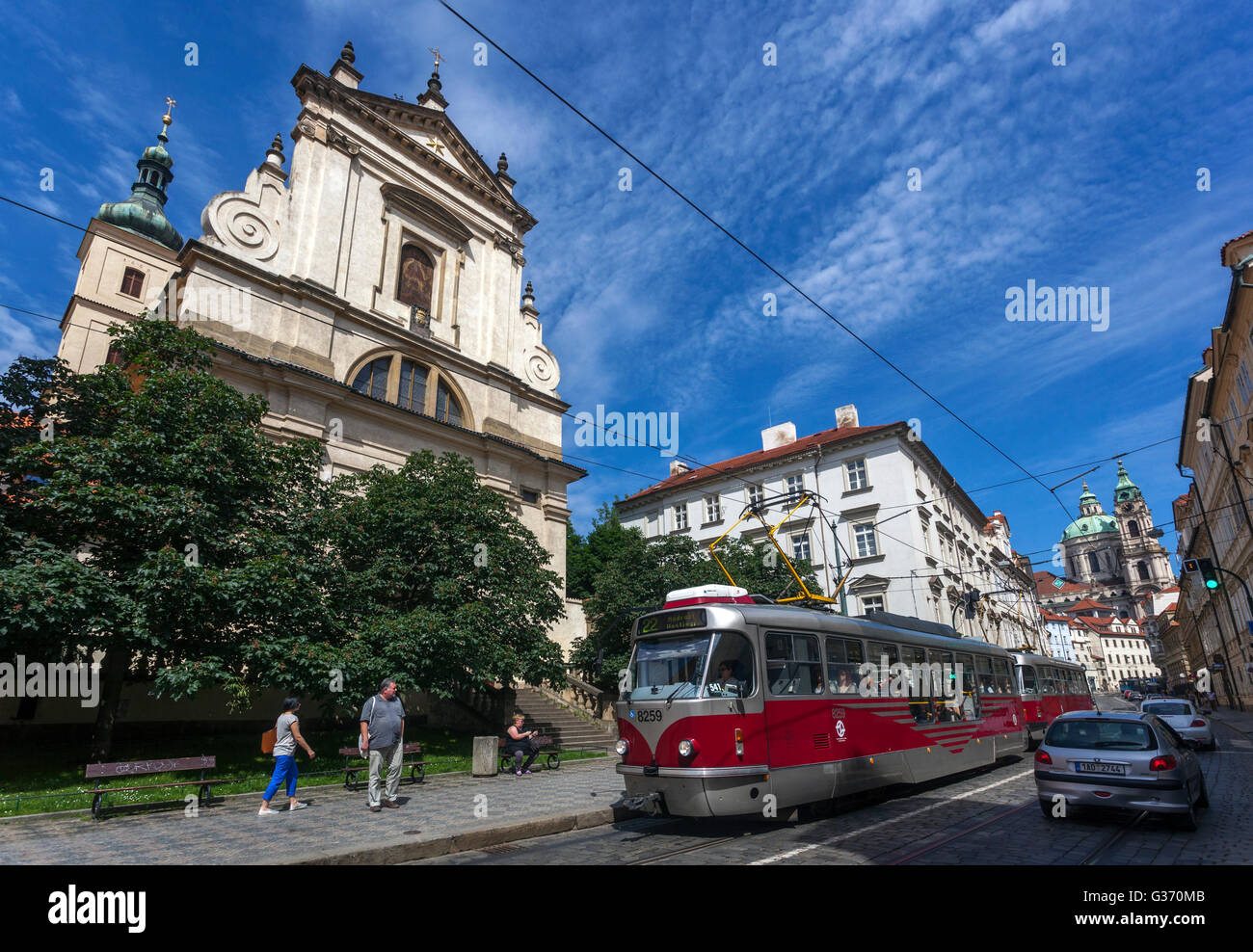 Église de notre-Dame victoire bébé Jésus dans la rue Karmelitska, Mala Strana, Prague, République tchèque Banque D'Images