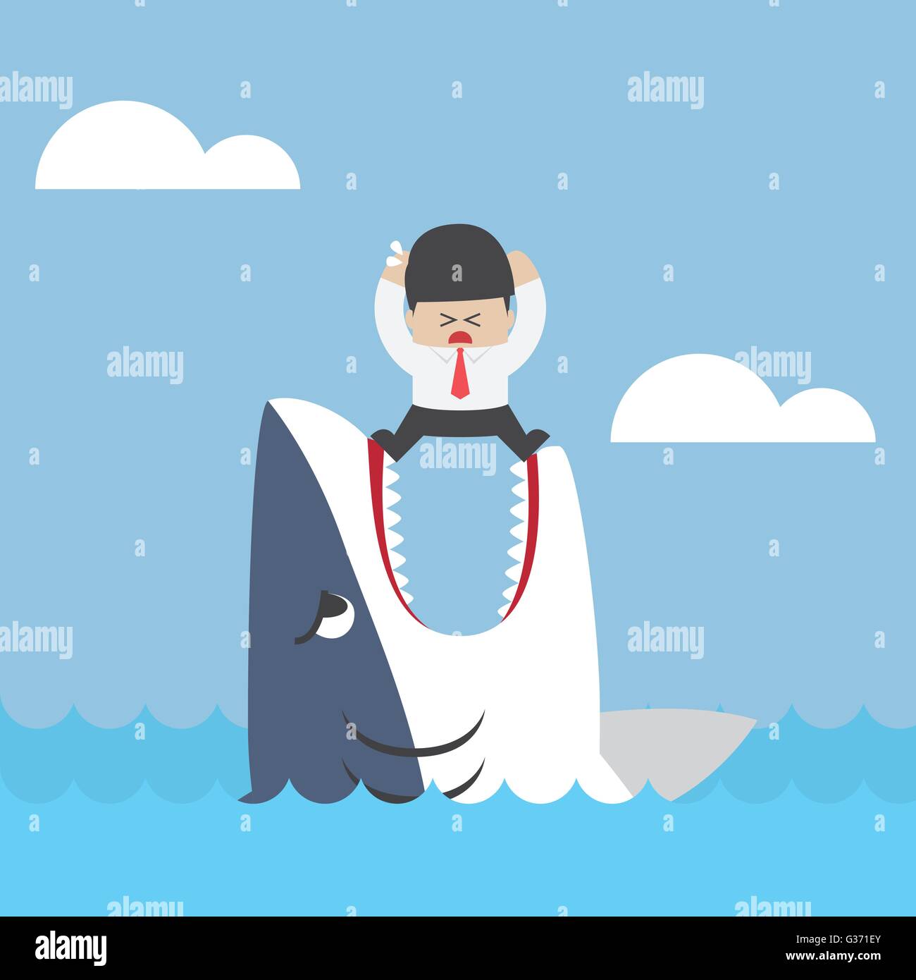 Portrait sur les mâchoires de requin, VECTOR, EPS10 Illustration de Vecteur