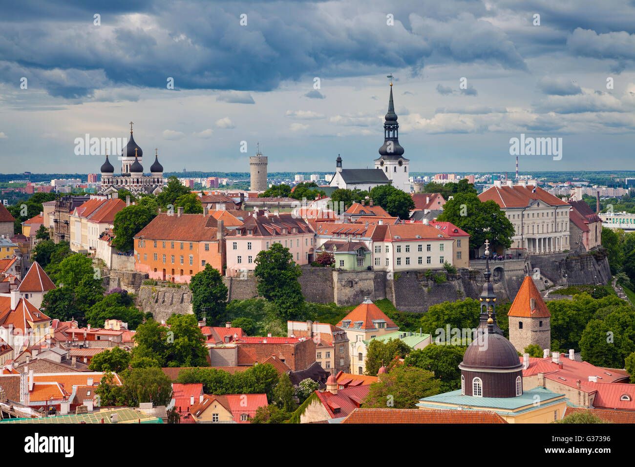 Tallinn. image aérienne de la vieille ville de Tallinn en Estonie. Banque D'Images