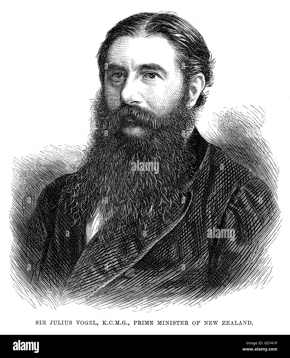 Sir Julius VOGEL Nouvelle-zélande homme d'État, Premier ministre en 1875 Date : 1835 - 1899 Banque D'Images
