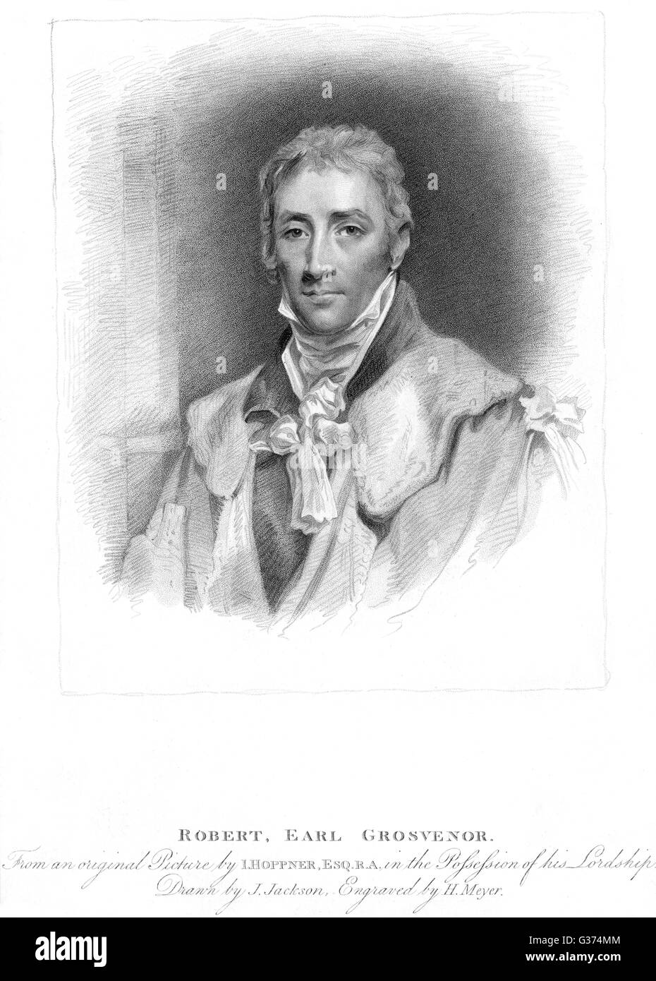 ROBERT Earl Grosvenor, premier marquis de Westminster riche propriétaire connu pour ses activités d'élevage de chevaux lorsque Earl Grosvenor Date : 1767 - 1845 Banque D'Images