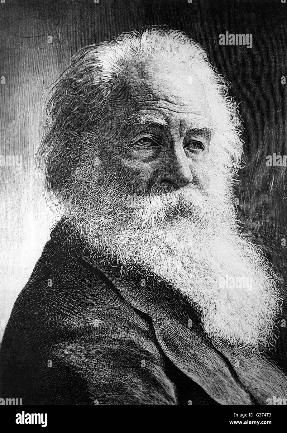 WALT Whitman, poète américain, à la fin de sa vie Date : 1819 - 1892 Banque D'Images