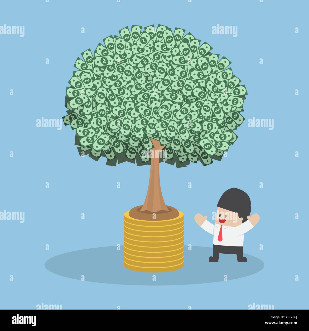 La croissance de l'arbre de l'argent monnaie, croissance économique, l'investissement, la gestion financière concept, vecteur, EPS10 Illustration de Vecteur