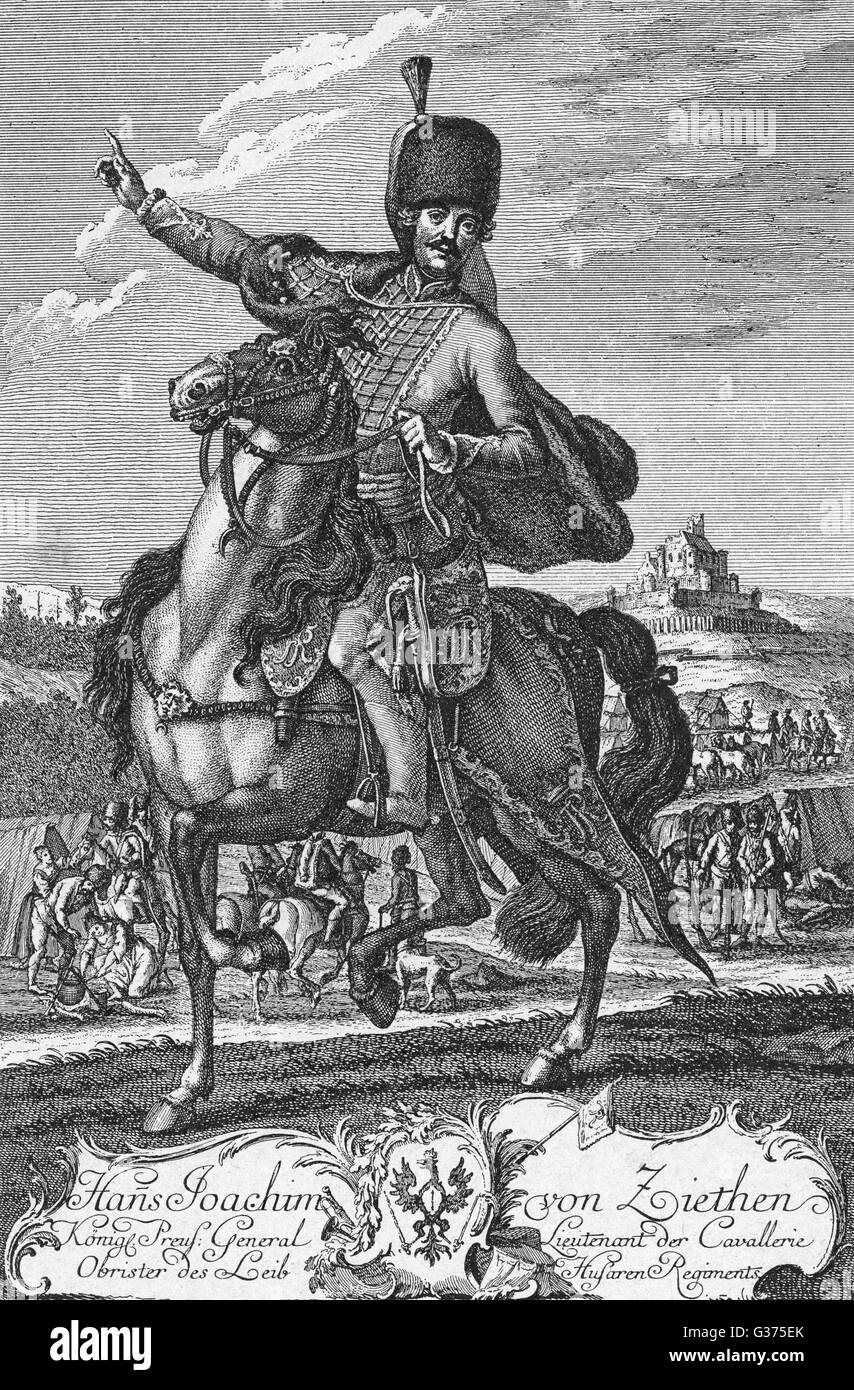 ZIETHEN À CHEVAL Banque D'Images