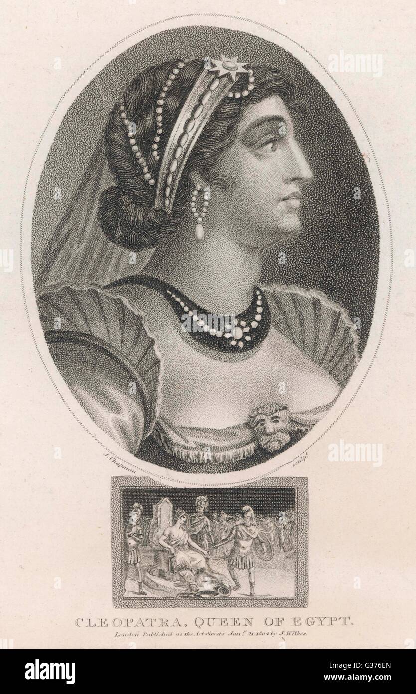 Cléopâtre VII, reine d'Egypte. Date : 69 - 30 AV. Banque D'Images