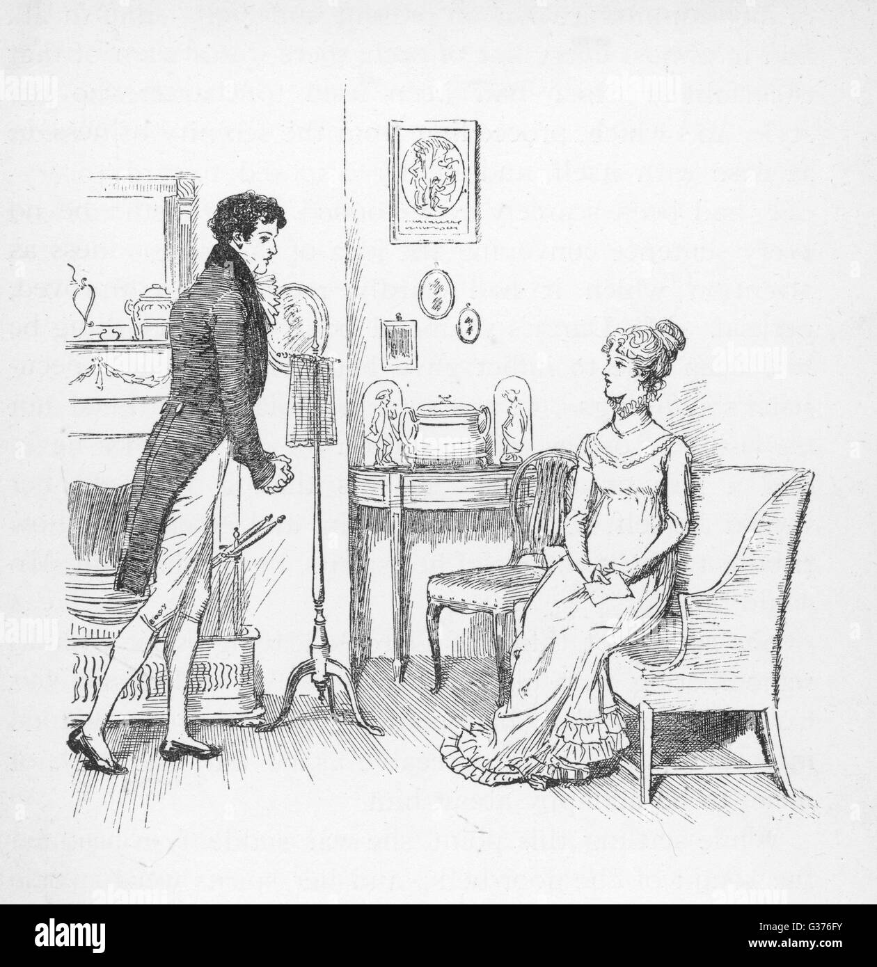 Elizabeth Bennett refuse Mr Darcy Date : Première publication : 1813 Banque D'Images