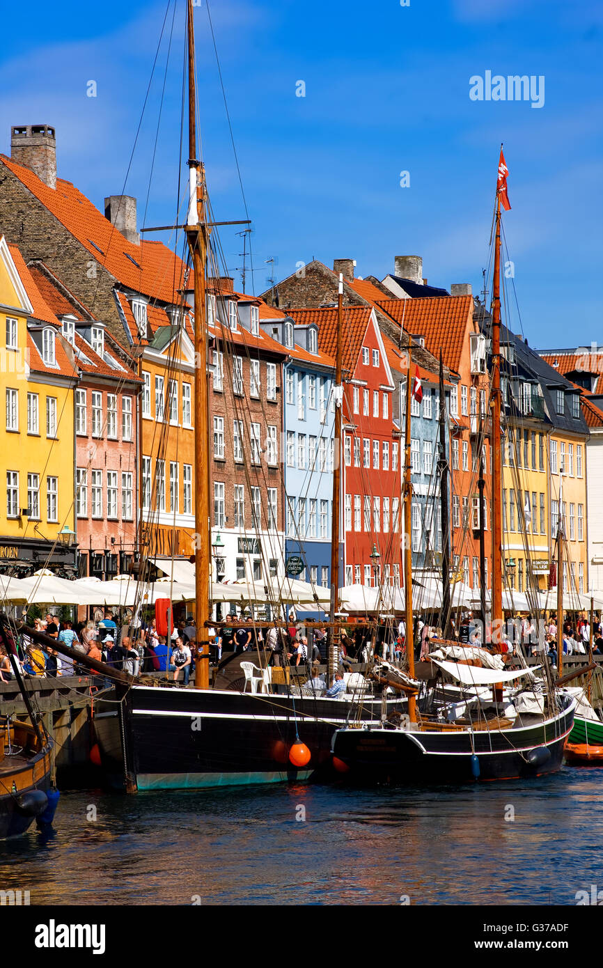 Canal de Nyhavn à Copenhague Banque D'Images