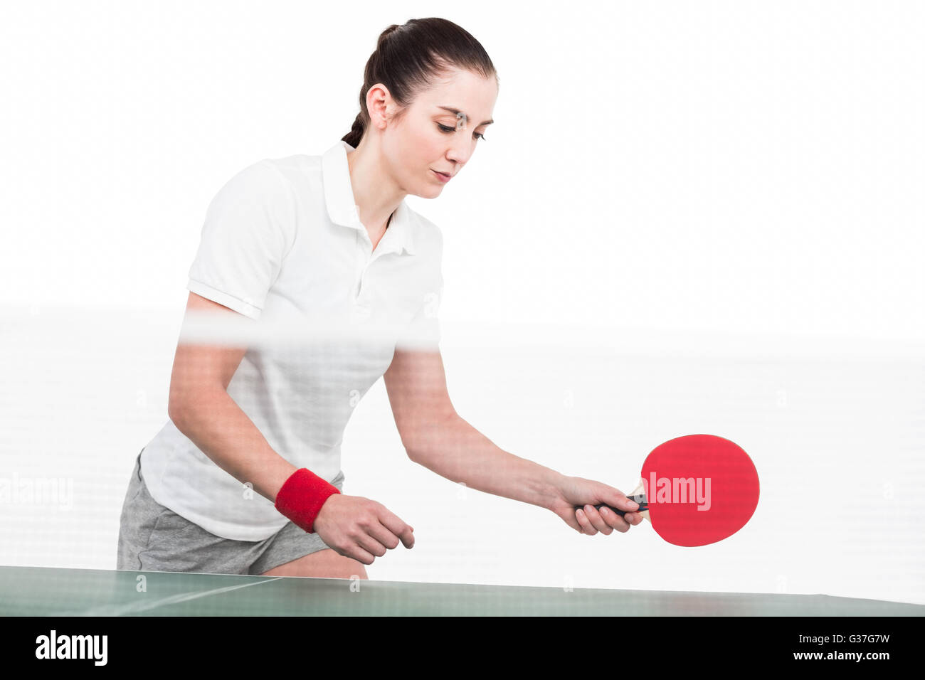 Ping pong jeu de l'athlète féminine Banque D'Images