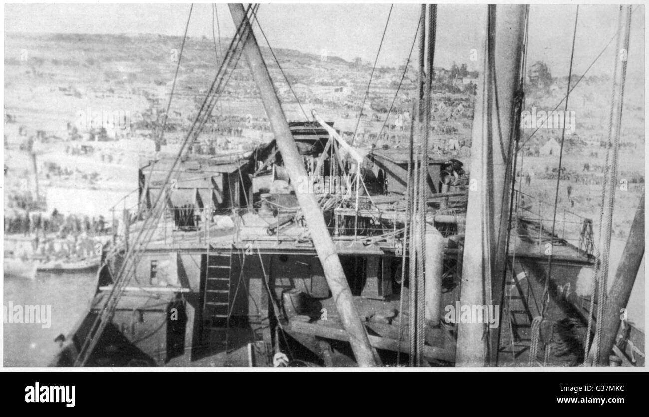 Bateau à vapeur « River Clyde » à Cape Helles, Gallipoli, WW1 Banque D'Images