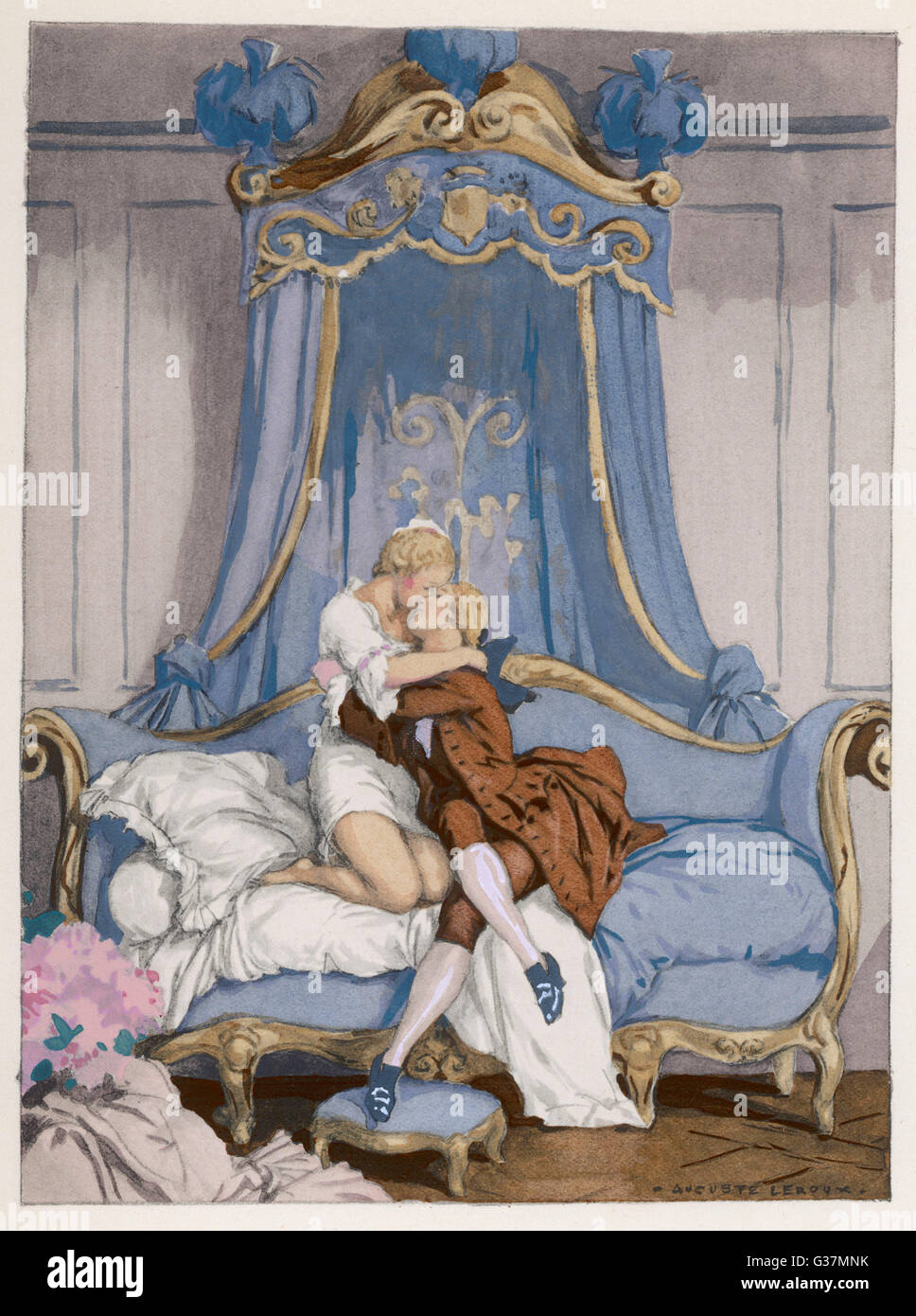 GIOVANNI Giacomo Casanova, Chevalier de Saingalt - avec la jeune comtesse à Venise Date : 1725-1798 Banque D'Images