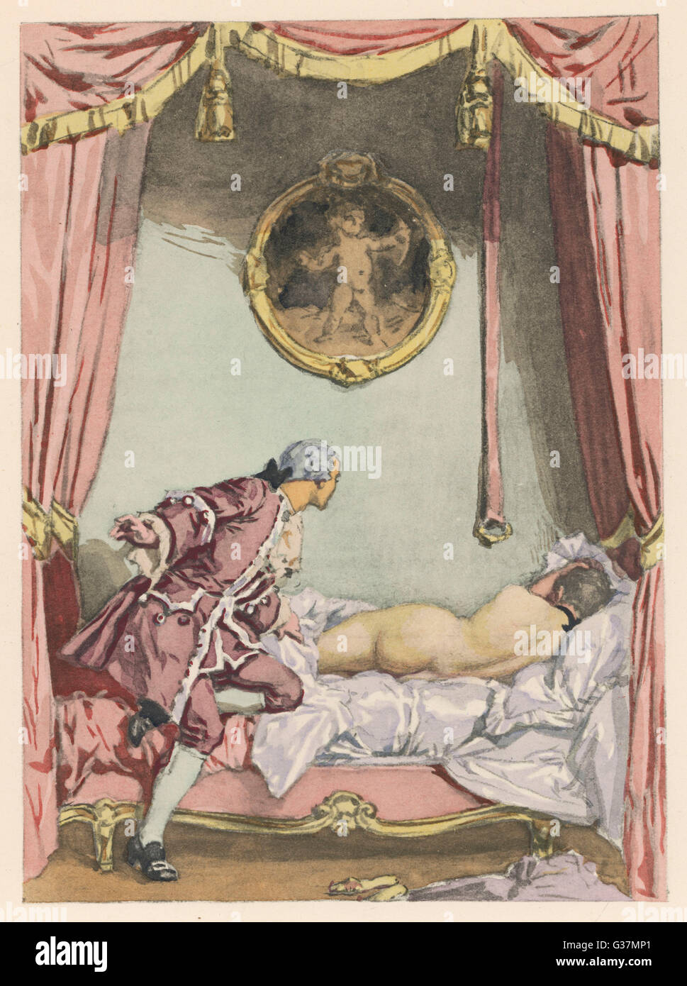 GIOVANNI Giacomo Casanova, aventurier italien, - il trouve Zeroli endormi Date : 1725-1798 Banque D'Images