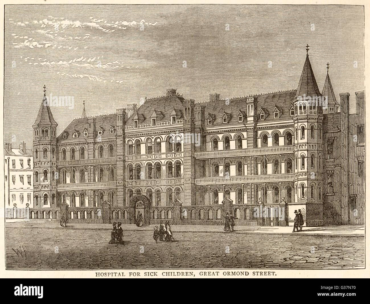 Hôpital pour enfants malades, GT Ormond St. Date : vers 1880 Banque D'Images