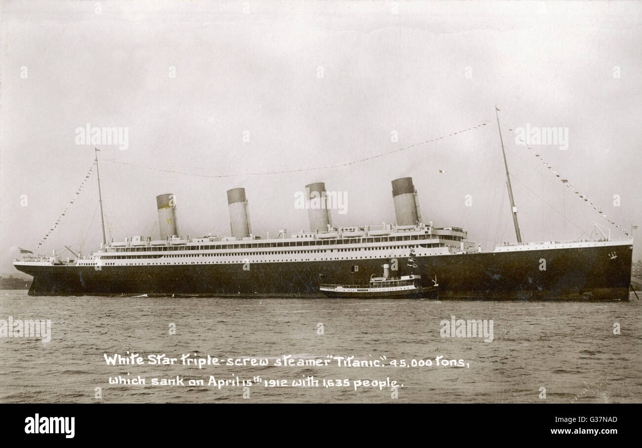 RMS Olympic en voyage inaugural Banque D'Images