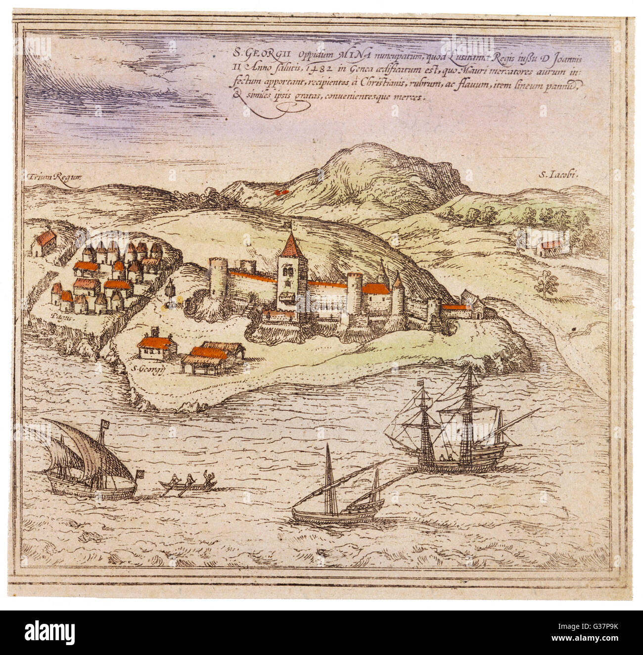 Port fondé par commerçants portugais en 1482, également connu comme le Fort St George Date : vers 1600 Banque D'Images