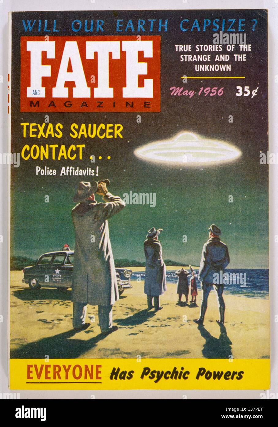 Ovni vu par Ray Stanford à Padre Island, Texas, USA Date : 6 novembre 1954 Banque D'Images
